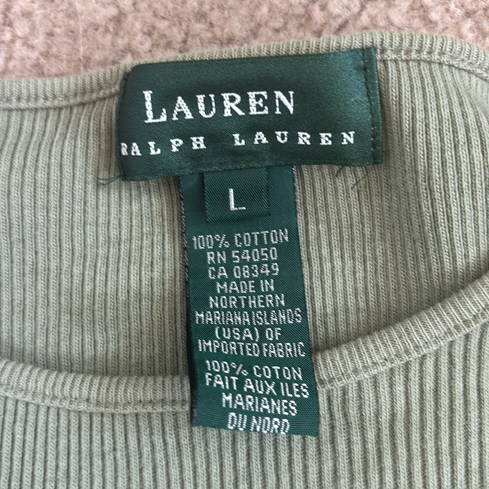Green Ribbed Lauren Top - Picture 2 of 5